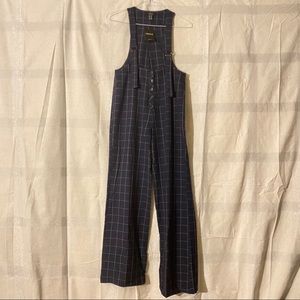 🍉NEW Navy Blue Checkered Overalls